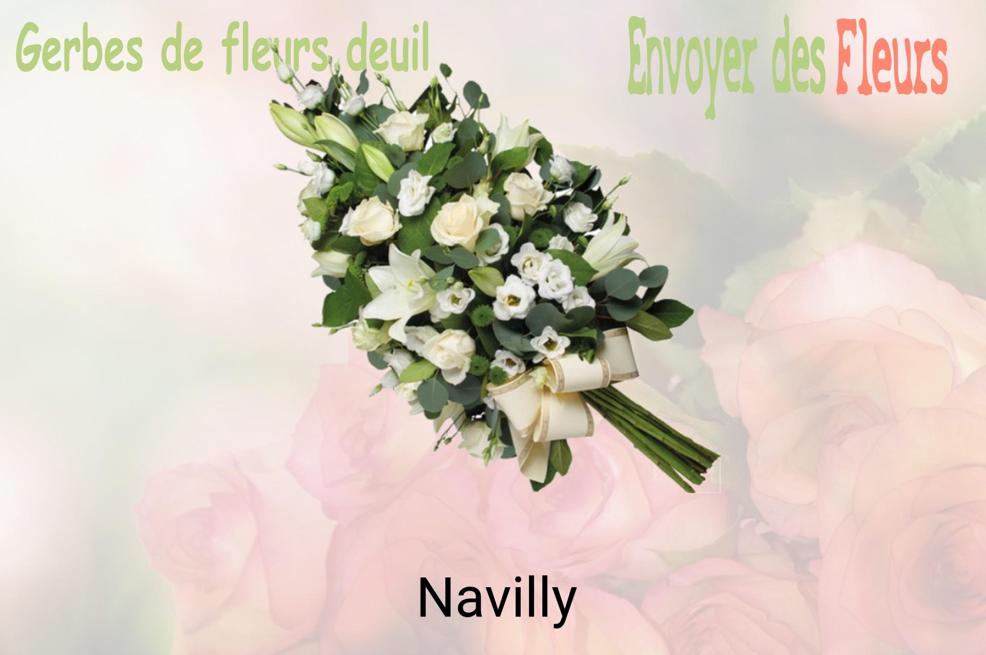 Gerbe de fleurs de deuil livrée à Navilly